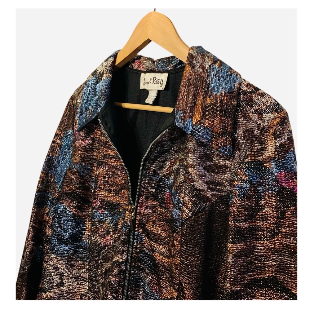 Joseph Ribkoff Metallic Print Zip Front Jacket 14 - Picture 2 of 9